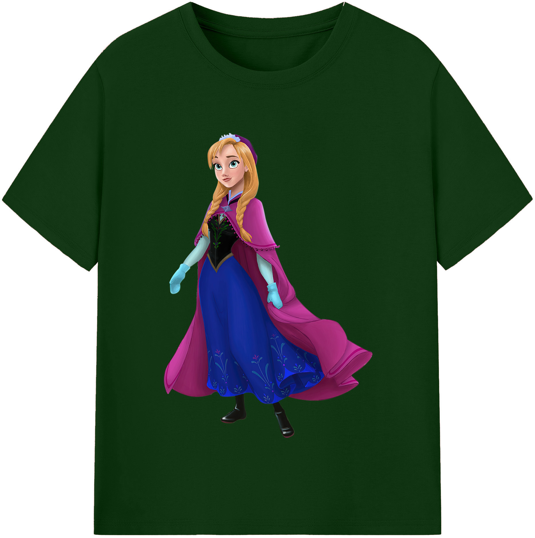（画像用） アナと雪の女王 アンナ エルサ Frozen Anna Elsa 綿100％半袖Tシャツ（フロントプリント）